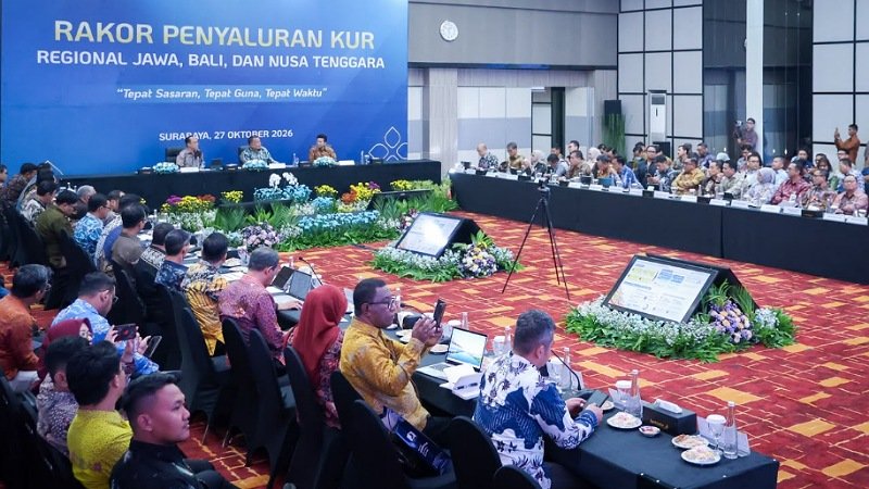 Rapat koordinasi bersama 27 lembaga penyalur KUR di Surabaya, Selasa (27/10/2026). - Foto: Dok. KUMKM -