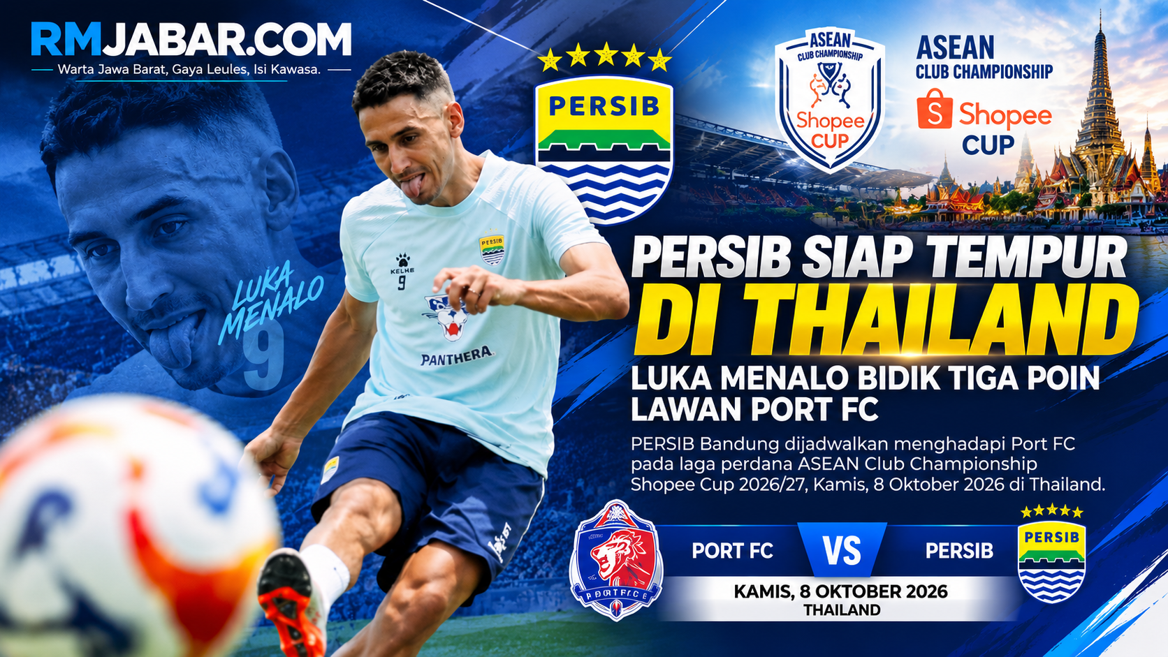 PERSIB Siap Tempur di Thailand, Luka Menalo Bidik Tiga Poin Lawan Port FC