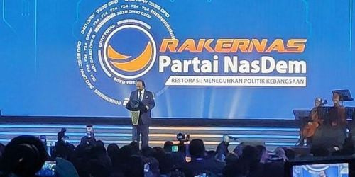 Ketua Umum Partai Nasdem Surya Paloh di acara Rakernas Partai Nasdem/Net