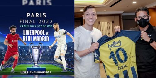 Sandiada Uno saat menerima kedatangan mantan pesepakbola Arsenal, Mezut Ozil/Reprol