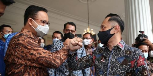 Gubernur DKI Jakarta Anies Baswedan dan Ketum Demokrat Agus Harimurti Yudhoyono atau AH/Net