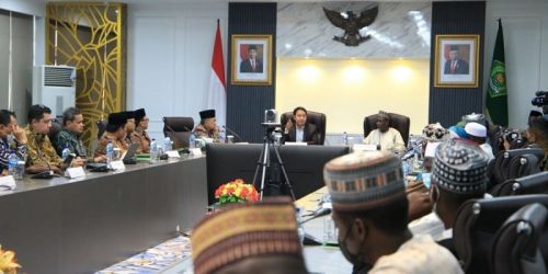 Delegasi Komisi Nasional Haji Nigeria saat berkunjung ke Kantor Kementeria Agama/Dok. Kemenag