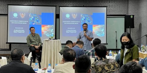 Wakil Ketua Dewan Pers Muhammad Agung Dharmajaya menyampaikan materi dalam pelatihan jurnalistik 'BRI Media Engagement Jurnalisme Perbankan Di Era Transformasi'/Ist