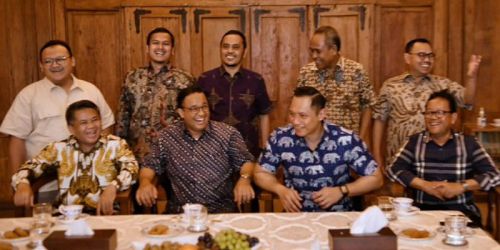 Pertemuan tim kecil Nasdem, Demokrat dan PKS di kediaman bakal calon Presiden Anies Baswedan/Repro