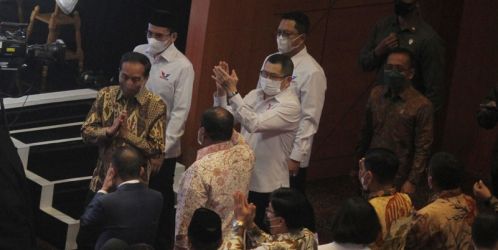 Presiden Joko Widodo di acara HUT Partai Perindo/Net