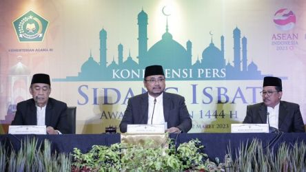 Menteri Agama Yaqut Cholil Qoumas menyampaikan hasil sidang Isbat awal Ramadhan/Dok. Kemenag