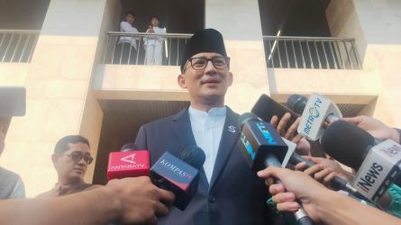 Menparekraf, Sandiaga Uno Usai Shalat Idul (Foto: Fitri-Rafi Adhi Pratama-Disway)