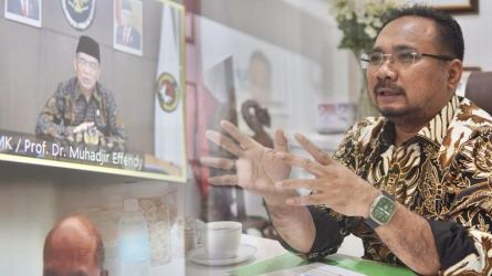 Menag Yaqut Cholil Qoumas saat menghadiri Rapat Tingkat Menteri Persiapan Ibadah Haji 1444 H/ 2023 M. (Foto: Dok Kemenag)