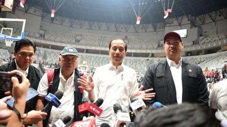 Presiden Jokowi, Menteri PUPR Basuki, Menteri BUMN Erick Tohir dan Menpora Dito Ariotedjo dalam peresmian Indonesia Arena GBK Senin, 7 Agustus-Kementerian PUPR-