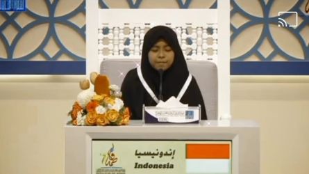 Hafizah asal Indonesia, Muslihah Jamaluddin, meraih juara ketiga dalam MTQ Internasional di Dubai, Uni Emirat Arab. (Foto: Dok Kemenag)