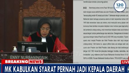 Putusan MK terkait syarat Capres dan Cawapres. (Tangkapan Layar Metro TV)