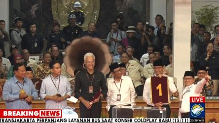 Detiik-detik pengambilan nomor urut Capres dan Cawapres. (Tangkapan Layar Metro TV)