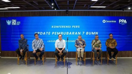 Rilis pembubaran 7 BUMN. (Foto: Repro)