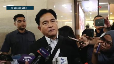 Pakar hukum tata negara Yusril Ihza Mahendra menjadi saksi meringankan Firli Bahuri. (Foto: TangkapanLayar KompasTV)