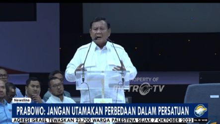 Capres nomor urut dua, Prabowo Subianto. (TangkapanLayar MetroTV)