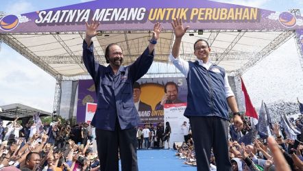 Ketua Umum NasDem Surya Paloh dan Capres nomor urut 1, Anies Baswedan. (Foto: Media Center Nasdem)