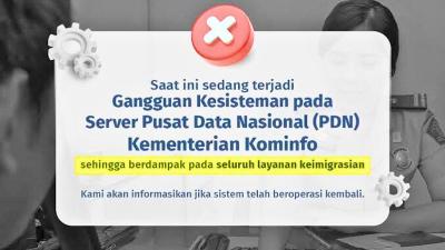 Gangguan server Kominfo. (Foto: Repro)