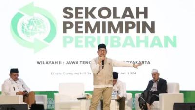 Ketum PKB Muhaimin Iskandar saat membuka Sespim Perubahan Wilayah II diikuti seluruh Caleg PKB terpilih di Pemilu 2024 se-Jateng dan Jogjakarta. [Foto: Dok]