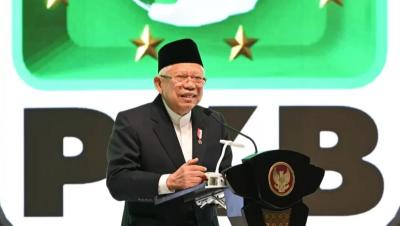 Wapres KH Ma'ruf Amin Aklamasi terpilih jadi Ketia Dewan Syuro PKB. [Foto: Repro]