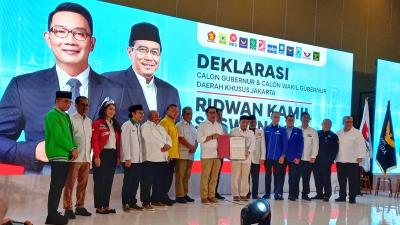 Kim Plus umumkan Ridwan Kamil - Suswono calon gubernur dan wakil gubernur Jakarta. [Foto: Dok Sinpo]