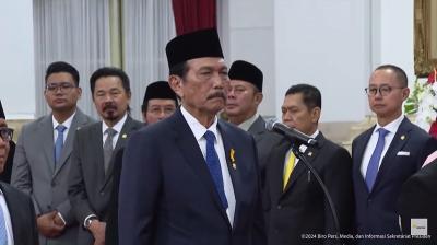 Jenderal (Purn) Luhut Binsar Panjaitan dilantik Presiden Prabiwi Subianto sebagai Ketua Dewan Ekonomi Nasional. [TangkapanLayar]