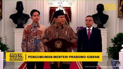 Pengumuman Menteri Kabinet Merah Putih oleh Presiden RI Prabowo Subianto. [Foto: TangkapanLayar/Narasi]