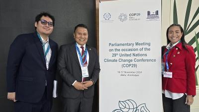 Ketua BKSAP DPR RI, Mardani Ali Sera (tengah), diacara Parliamentary COP29 di Baku, Azerbaijan, Sabtu (16/11). [Foto: Dok DPR/RMN]