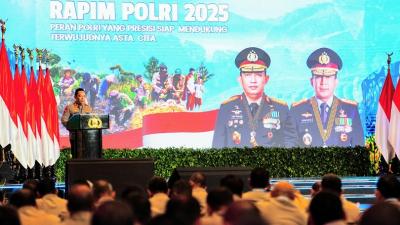 Kapolri Jenderal Polisi Listyo Sigit Prabowo saat memberikan sambutan dalam Rapim Polri 2025. [Foto: Dok Humas Polri/RMN]