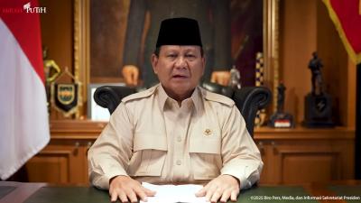 Presiden Prabowo Subianto menyampaikan ucapan HPN ke 79, tahun 2025. - Tangkapan Layar]