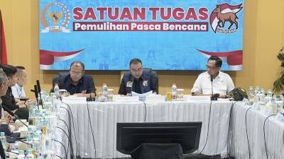 Wakil Ketua DPR RI Sufmi Dasco Ahmad memimpin Rapat Koordinasi Satgas Pemulihan Pascabencana (Galapana) DPR dengan Satgas Percepatan Rehabilitasi dan Rekonstruksi Pemerintah di Banda Aceh, Aceh, Sabtu (10/1/2026). - Foto: Humas DPR - Yoga/Andei