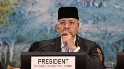 Presiden Dewan HAM PBB Wakil Tetap RI untuk PBB di Jenewa, Duta Besar Sidharto Reza Suryodipuro saat menghadiri pertemuan Dewan HAM PBB bertepatan dengan pelaksanaan pertemuan organisasi pertama, Kamis (8/1/2026) di Jenewa, Swiss - Foto:PTRI Swiss -