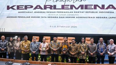 Foro bersama Badan Keahlian DPR RI dengan Asosiasi Pengajar Hukum Tata Negara–Hukum Administrasi Negara (APHTN-HAN) di Gedung Nusantara, DPR RI, Senayan, Jakarta, Jumat (6/2/2026). - Humas DPR -