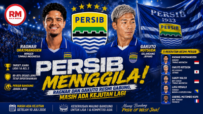 Majemen Persib kembali mengumumkan pemai baru, kali Ragnar Oratmangoen dan Gakuto Notsuda, resmi diperkenalkan kepada publik - RMN -