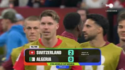 Swiss berhasil mengalahkan Aljazair 2-0 dan melaju ke babak 16 besar. - TVRI -