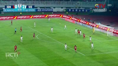 Babak pertama Indonesia kalah 0-2 dari Vietnam. Ayo Garuda balikan di babak dua - Foto: Dok RCTI -