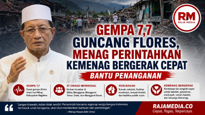 Gempa 7,7 melanda Flores, Menag Nasaruddin Umar perintahkan Kemenag bergerak cepat bantu penanganan warga terdampak - RMN -