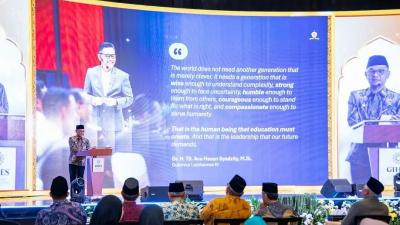 Gubernur Lemhannas RI Dr TB Ace Syadzily saat menjadi pembicara Global Islamic Holistic Education Summit (GIHES) di Hotel Borobudur, Jakarta, Sabtu malam (5/9/2026). - Foto: IST/RMN -
