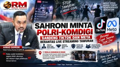 Wakil Ketua Komisi III DPR RI Sahroni meminta Polri-Komdigi gandeng TikTok dan Meta berantas live streaming tawuran - Ilustrasi RMN -