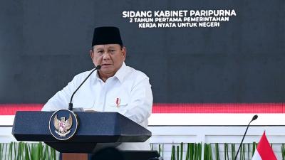 Presiden Prabowo Subianto saat memimpin Sidang Kabinet Paripurna  di Kompleks Istana Kepresidenan, Jakarta, Rabu (21/10/2026). - BPMI Setpres -
