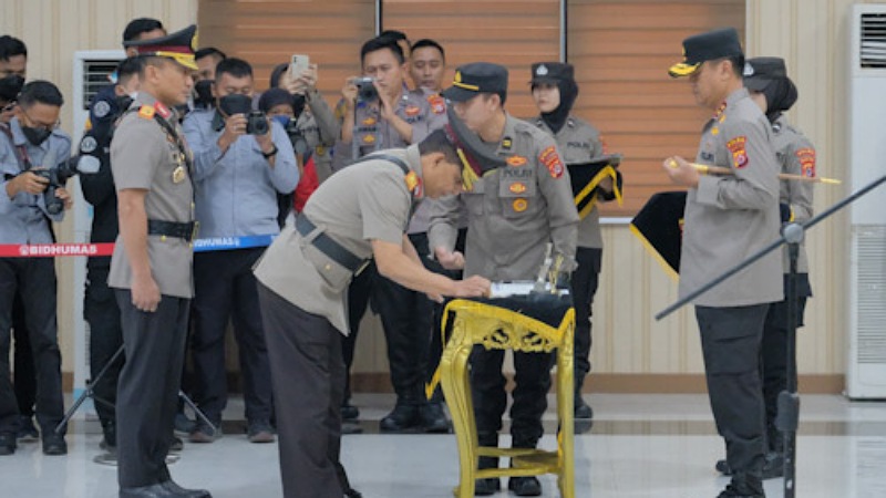 Kapolda Banten Irjen Pol Rudy Heriyanto memimpin Sertijab PJU di Polda Banten/Repro