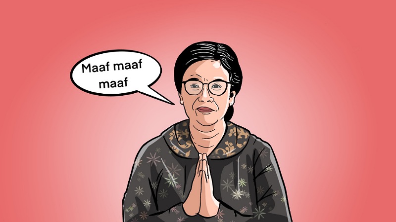 Ilustrasi Sri Mulyani minta maaf.-Harian Disway