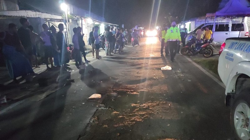 TKP lakalantas yang tewaskan pengendara motor. (Foto: Bidhumas)