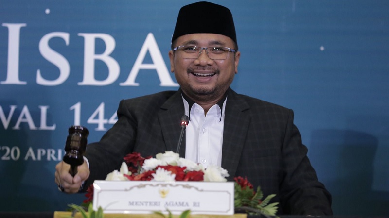 Menteri Agama Yaqut Cholil Qoumas Menetapkan 1 Syawal 1444 H Pada Sabtu 22 April 2023. (Dok. Kemenag)