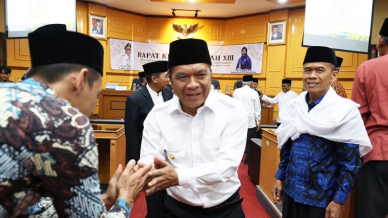 Pj Gybernur Banten Al Muktabar di acara Rakerda LPTQ XIII. (Foto: Repro)