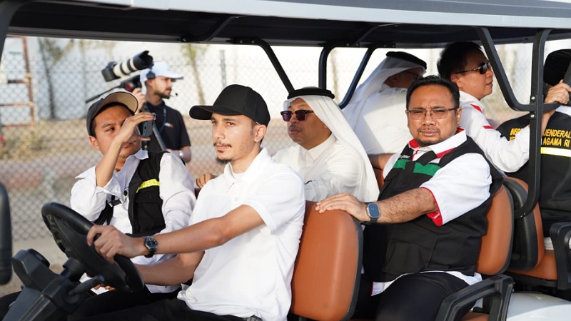 Menteri Agama Yaqut Cholil Qoumas meninjau persiapan Masyariq di Arafah. (Foto: Dok Kemenag)