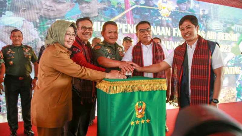 Peresmian Penggunaan Fasilitas Air Bersih Program TNI AD Manunggal Air Tahun 2023. (Foto: Dok Pemprov)