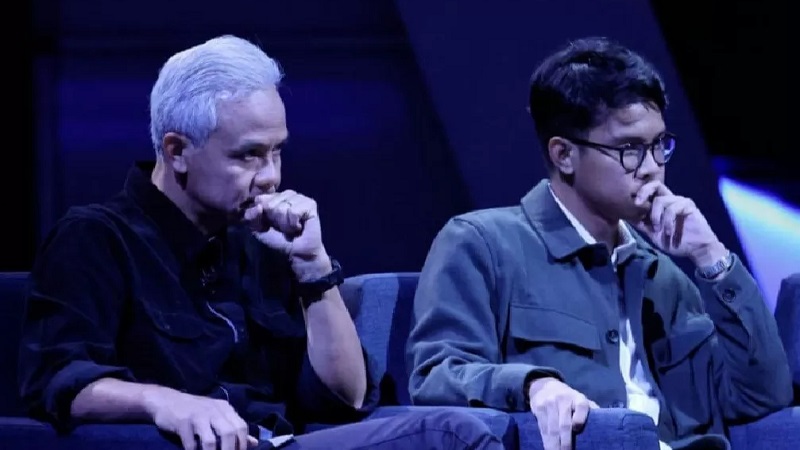 Bacapres PDIP Ganjar Pranowo bersama anaknya Muhammad Zinedine Alam Ganjar. (Foto: Repro)