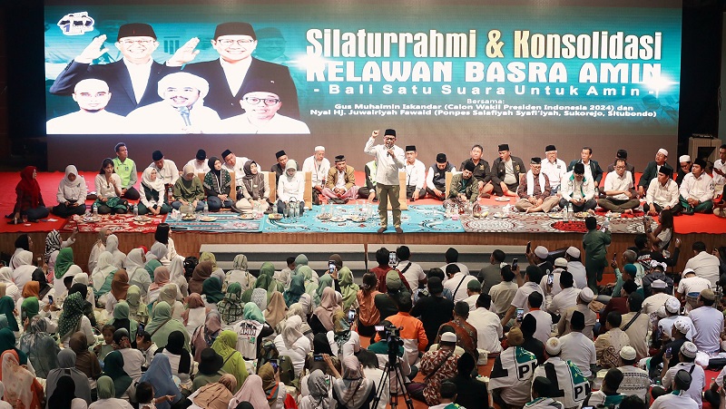 Cawapres nomor urut 1, Muhaimin Iskandar saat konsolidasi relawan di Bali. (Foto: X @cakiminNow)