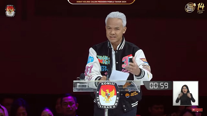 Capres nomor urut 3, Ganjar Pranowo. (TangkapanLayar)