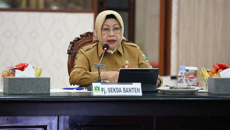 Pj Sekda Banten Virgojanti pastikan kesediaan bahan pokok saat bulan Ramdhan. (Foto: Repro)